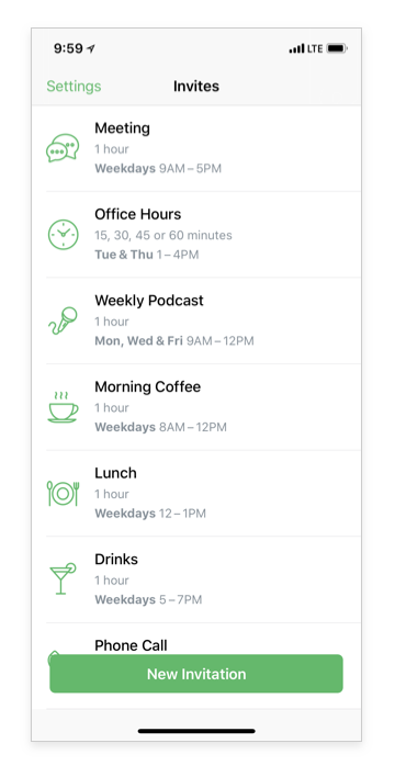Invitations in the WhenWorks app